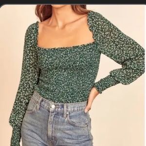 Floral print square neckline crop top